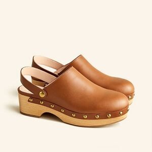J. Crew Brown Leather Clogs